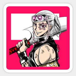 tengen uzui in demon slayer ninja shinobi art Sticker